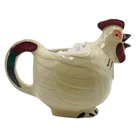 Chanticleer Other - Vtg Chanticleer USA Shawnee Pottery Rooster‎ Pitcher Ivory Ceramic Farmhouse